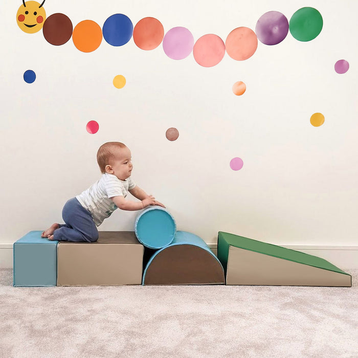 Soozier Ensemble De Jeu D'activites D'escalade Et De Rampement 5 Pieces Escalier Et Rampe D'escalade Jouet De Gymnastique Equipement De Jeu D'interieur Jouets D'apprentissage Pour Bebe Multicolore