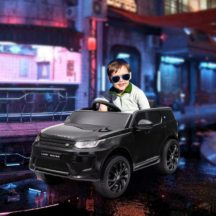 Qaba Land Rover Discovery Sport Voiture Electrique Pour Enfants Alimentee Par Batterie 12 V Avec Telecommande, Demarrage Progressif, Lumieres Led, Klaxon Musical, Noir