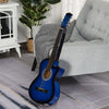 Soozier 38 Inch Full Size Electric Guitar, Classical Acoustic Electric Guitar with Strings, Picks, Shoulder Strap and Case Bag, Gloss Finish, Black and Blue