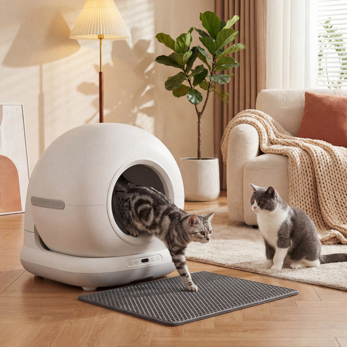 Litiere Autonettoyante 72L avec Sac Poubelle et Tapis de Litiere