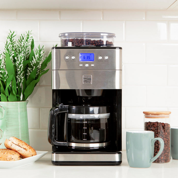 Cafetière à moudre et infuser Kenmore Elite en acier inoxydable - KKECMGBSS