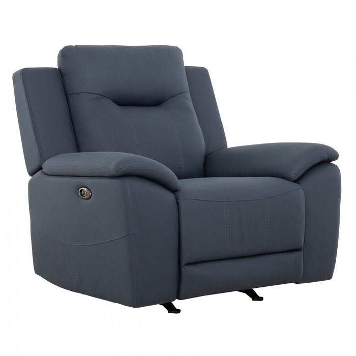Fauteuil bercant inclinable electrique Sutton de 42 po rembourre - Bleu