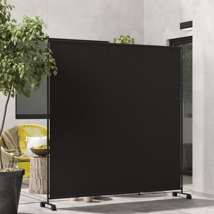 Outsunny Separateur De Piece, Ecran De Confidentialite Roulant 6pi, Noir
