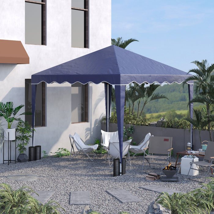 Outsunny Tente D'auvent Escamotable 10' X 10' Avec Sac De Transport, Bleu