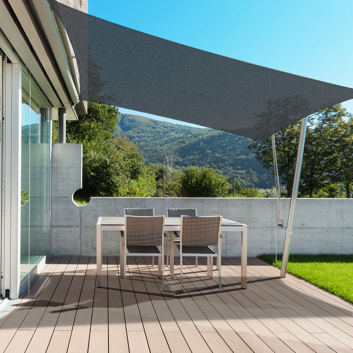Outsunny 10 Pi X 10 Pi Carre Auvent Voile De Soleil Ombre Jardin Couverture Uv Protecteur Exterieur Terrasse Pelouse Abri Avec Sac De Transport Gris