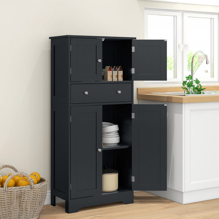 HOMCOM Armoire de rangement pour garde-manger de cuisine 50,5\" avec portes