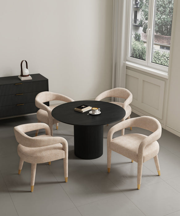 Ensemble de salle a manger chic industriel moderne Aspen et Hathaway 5 pieces, finition argentee et noire