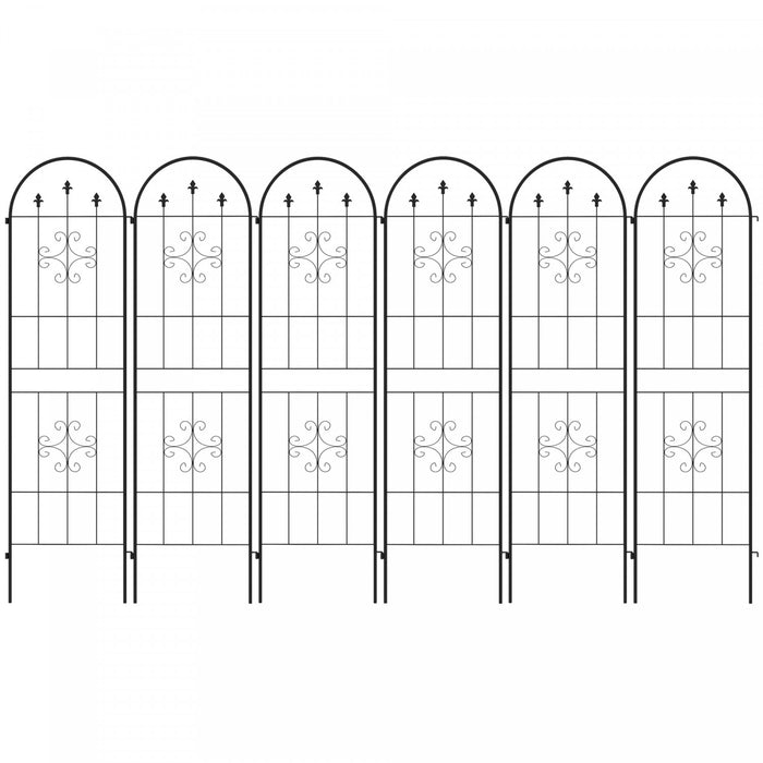 Lot De 6 Treillis De Jardin En Metal Pour Plantes Grimpantes Et Fleurs