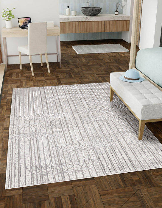 Tapis Contemporain/Moderne Blythe 8'0\" x 10'0\" en Gris