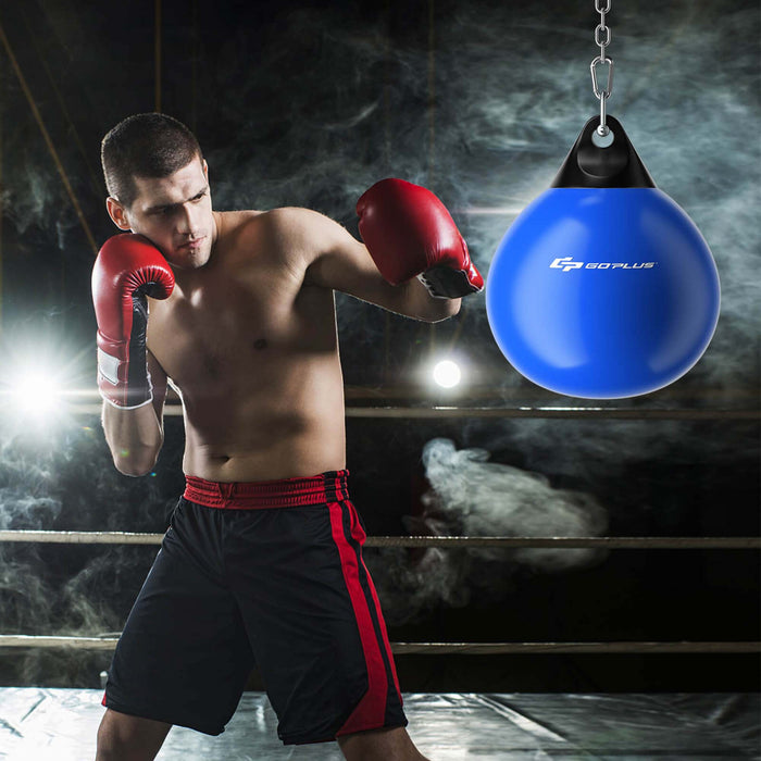 Goplus 18\" 110lbs Eau Lourde Remplie Poinconnage Aqua Entrainement Sac De Boxe A La Maison Gym Crochet Bleu