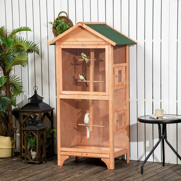 Voliere A Oiseaux Avec Plateau Amovible Cage Oiseaux En Bois
