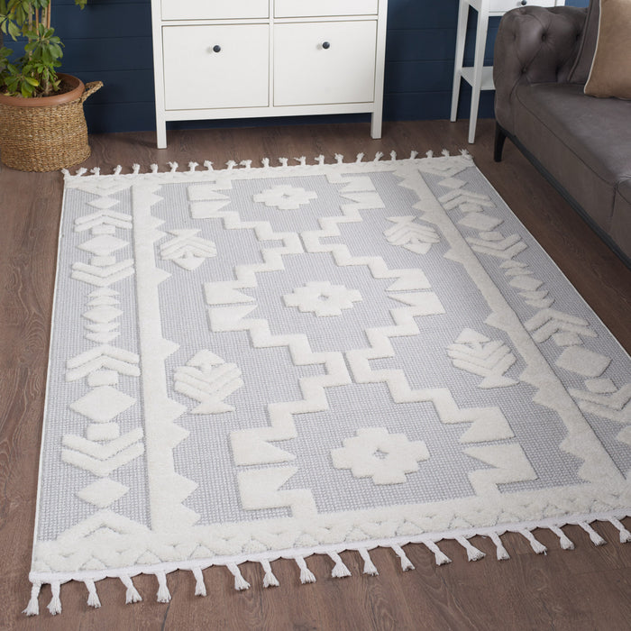 Carpette à poil long Quinto Tres Moroccan - 6 pi 3 po x 9 pi