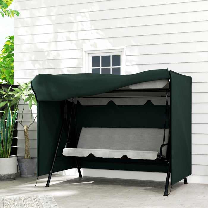 Outsunny Housse pour Balancelle 3 Places, 205 x 124 x 164 cm, Vert Fonce