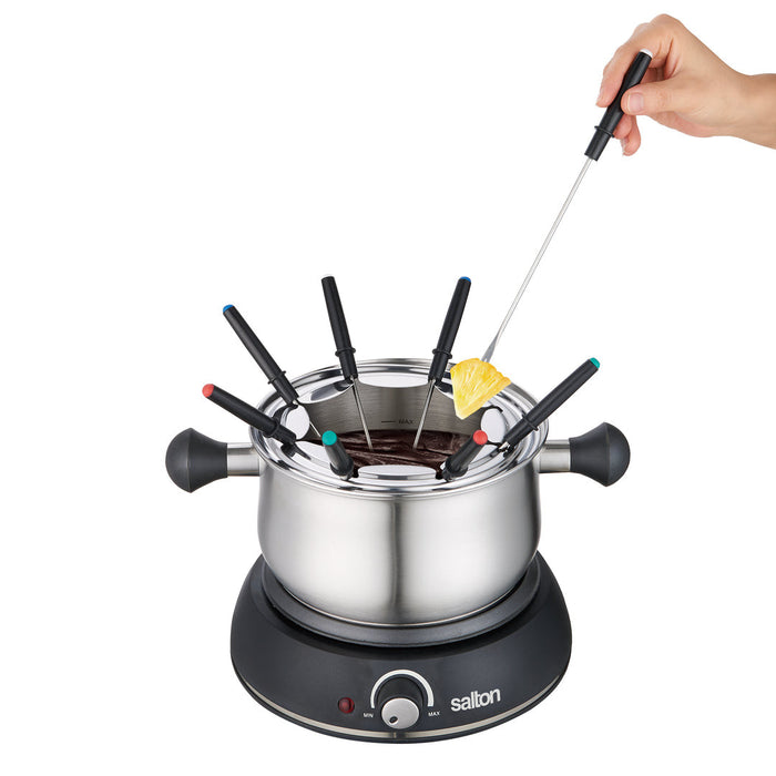 Salton service a fondue electrique 2,8 L - acier inoxydable