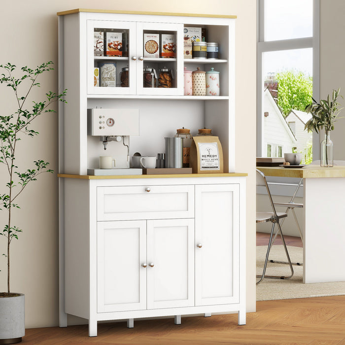 HOMCOM Armoire de garde-manger de cuisine de 71 po avec etageres reglables