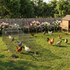 PawHut Extra Long Chicken Tunnel for Outside, 354" x 39" Galvanized Steel Chicken Run with Nylon Netting, 10 Arches for 10-15 Chickens or Ducks, Backyard Farm Yard, Silver