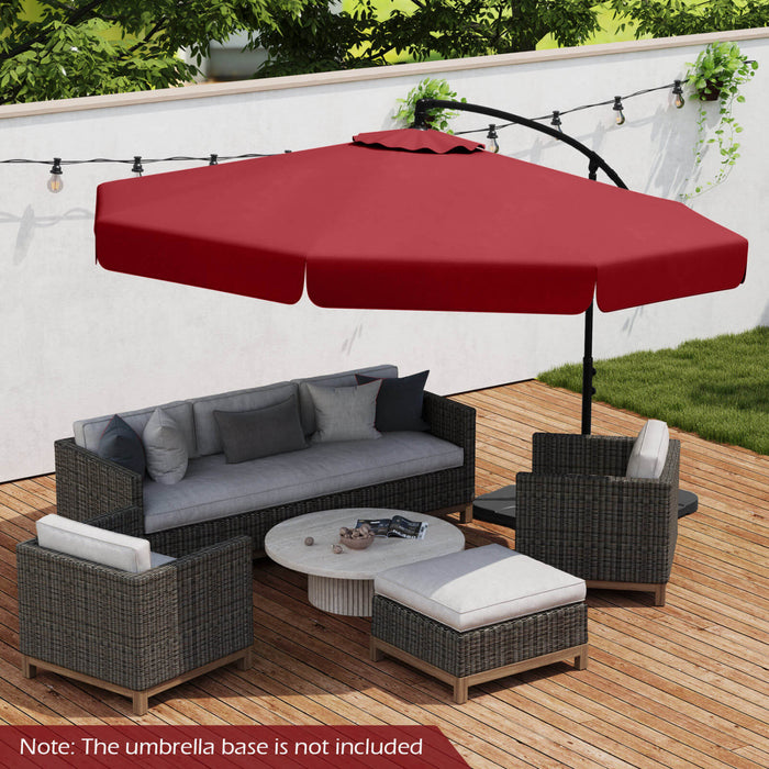Costway Parasol suspendu deporte de 10 pieds, parasol cantilever de patio avec housse rouge