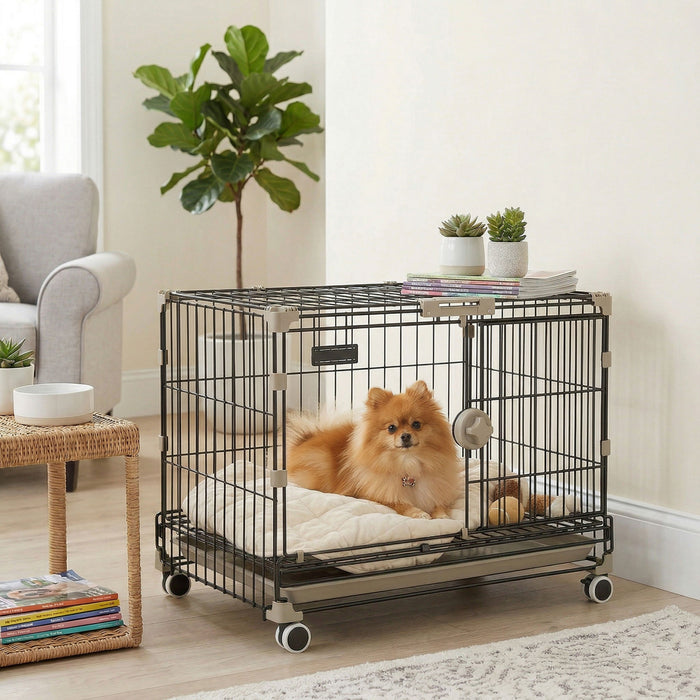 Cage pour chien sur roulettes, 60 cm, Metal