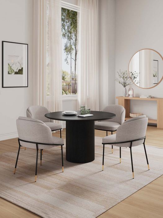 Ensemble de salle a manger moderne Flor et Hathaway Chic industriel 5 pieces en ble et noir