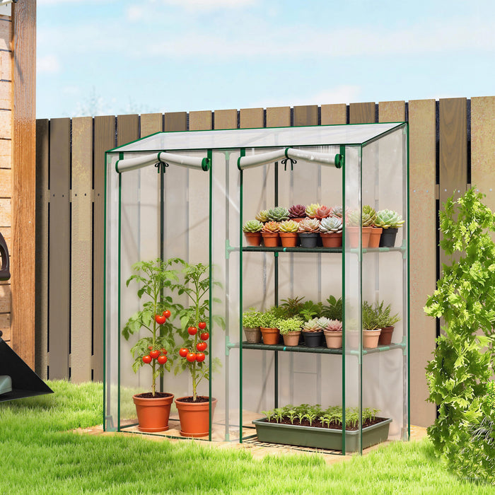 Outsunny Mini Serre, Serre Portable avec 3 Etageres, Transparent