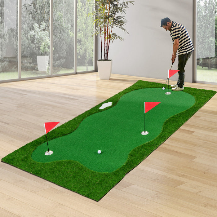 Costway 10 X 5 Ft Golf Mettant Vert Tapis D'entrainement Professionnel De Golf Avec 2 Balles De Golf