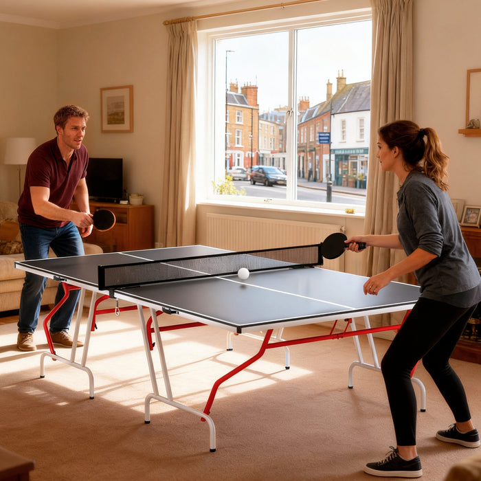 Soozier Table de ping-pong pleine grandeur, table de ping-pong pliante