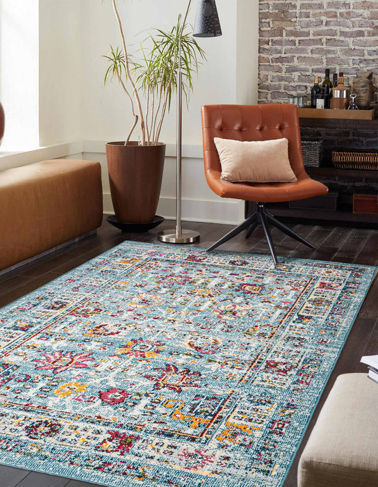 Tapis Traditionnel Jasmine 8'0\" x 10'0\" en Bleu