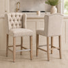 HOMCOM Bar Stools Set of 2, Upholstery Padded Chairs Wood Legs