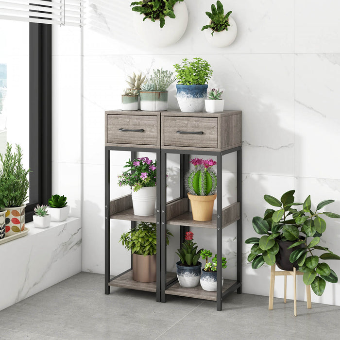 Costway 2 Pack 3 Etagere D'installation Haute Interieure De Niveau Avec Etagere D'affichage De Dispositifs Anti-basculement De Tiroir
