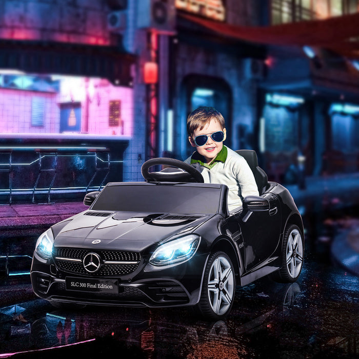 Aosom Voiture Electrique Pour Enfants 12 V Avec Telecommande Parentale Deux Moteurs Music Lights Suspension Wheels Pour 3-6 Ans Noir