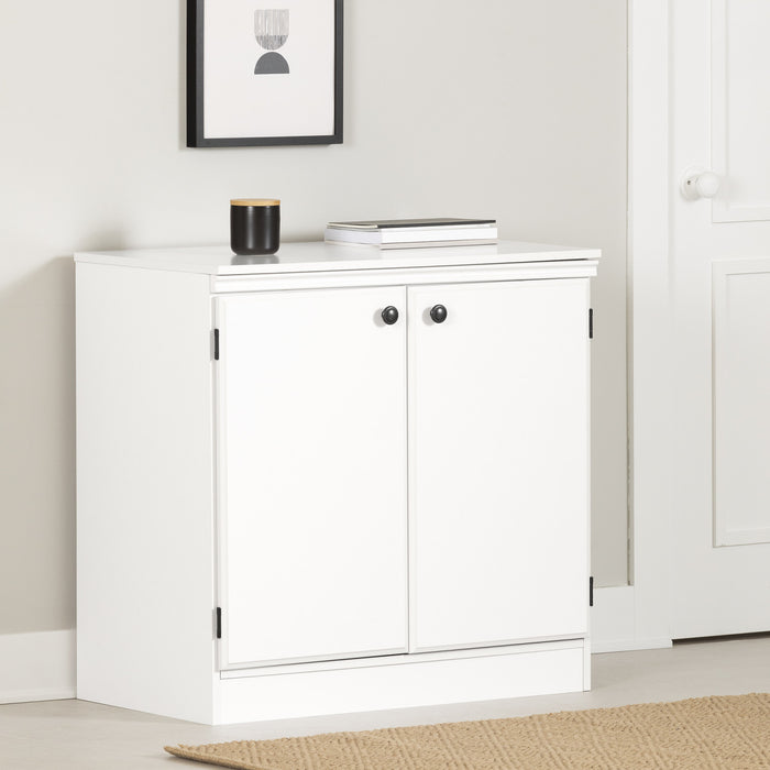 Morgan Armoire De Rangement 2 Portes - Blanc Solide