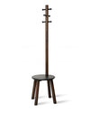 Portemanteau et tabouret modernes Pillar de Umbra en bois - noirs et noyer