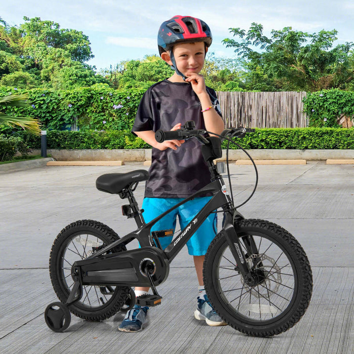 Velo Costway 16\" Pour Enfants Avec Guidon Reglable Et Freins A Double Disque Noir