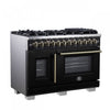 Forno Capriasca 48" French Door Dual Fuel Range, Black, 6.58 cu. ft. - FFSGS6387-48BLK | Cuisiniere a double combustible Capriasca 48 po, noire, 6.58 pi³ – FFSGS6387-48BLK