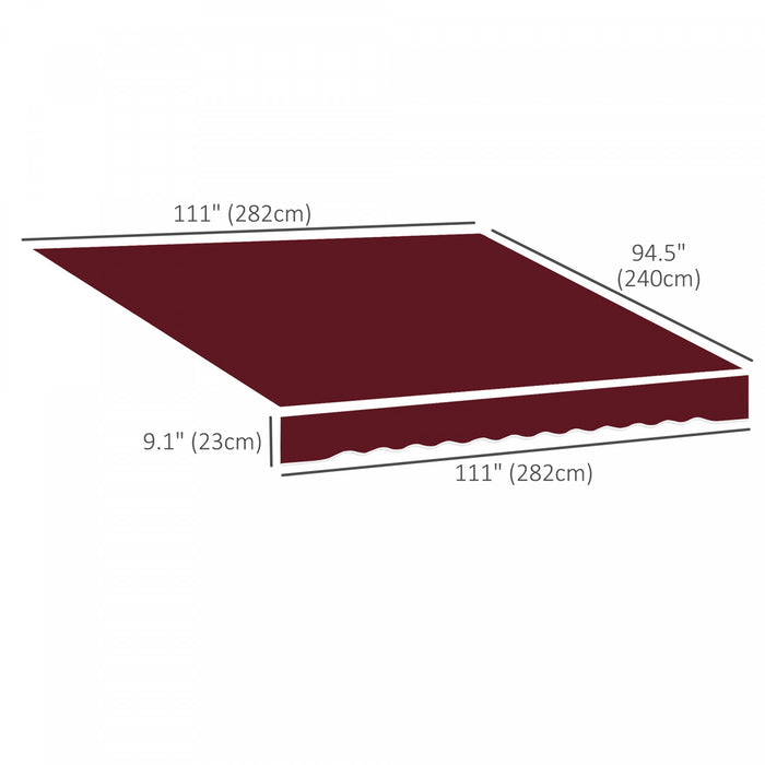 Outsunny Auvent De Remplacement Exterieur En Tissu Auvent Retractable 9'x8'