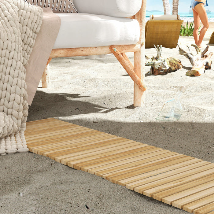 Outsunny Allee de jardin , passerelle exterieure, finition en bois naturel