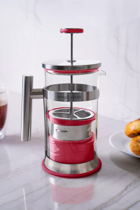 Cafetière à piston Simpli Press écologique et de qualité supérieure - SIM-340-RED