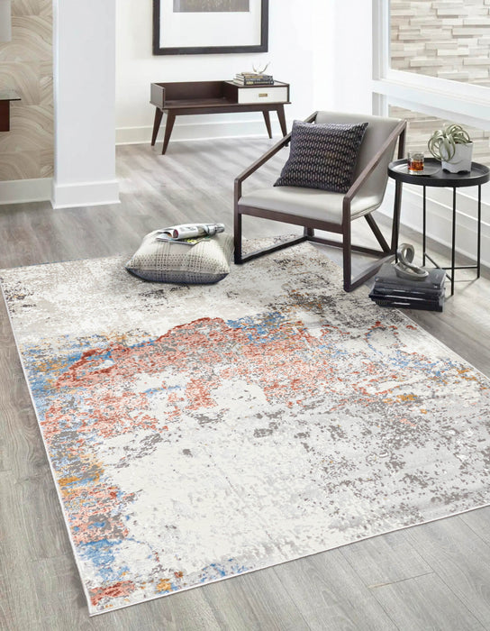 Tapis Contemporain/Moderne Bronte 5'0\" x 8'0\" en Ivoire