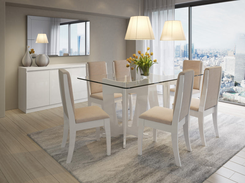 Buffet contemporain moderne viennois 62\" en blanc