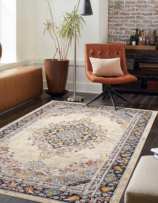 Tapis Traditionnel Lea 5'0\" x 8'0\" en Ivoire