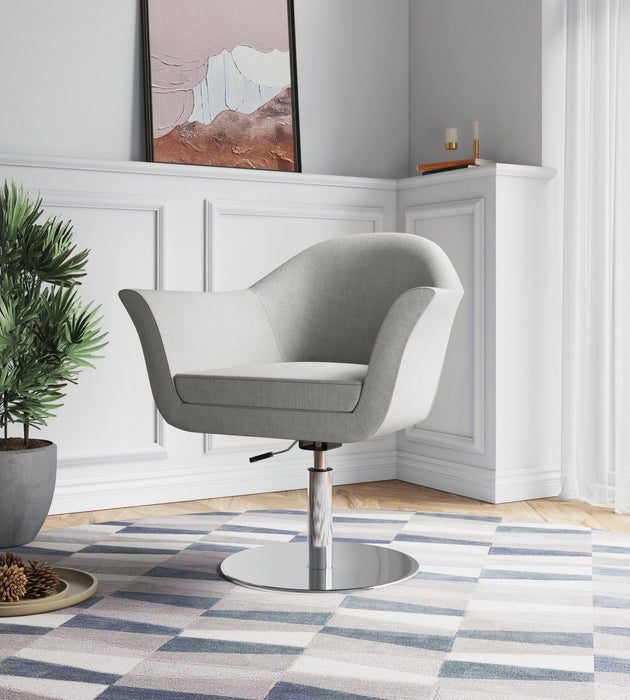 Fauteuil pivotant moderne tisse Voyager en melange de fibres, coloris orge - Lot de 2