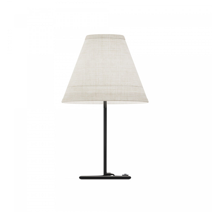 Lampe de table noire de 23 po à base angulaire avec abat-jour conique