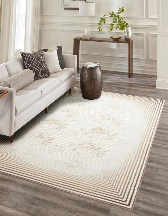 Tapis Contemporain/Moderne Ramona 8'0\" x 10'0\" en Brun clair