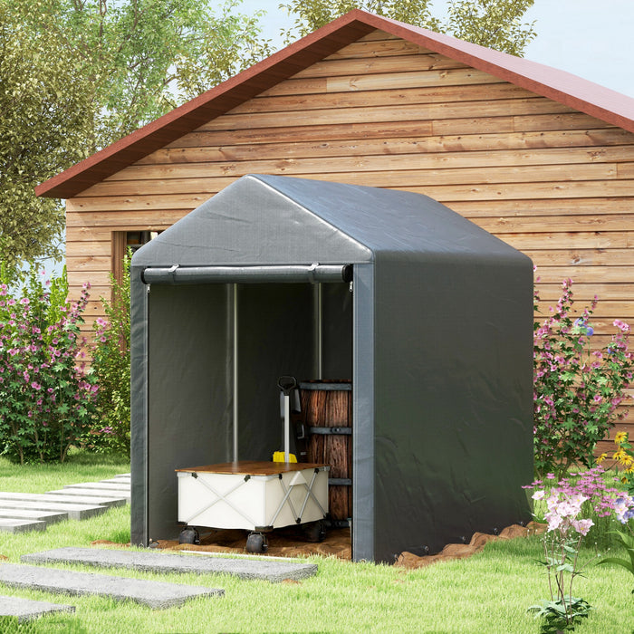 Outsunny Tente De Hangar De Stockage Exterieur 4x6 Pi Pour Outils De Jardin