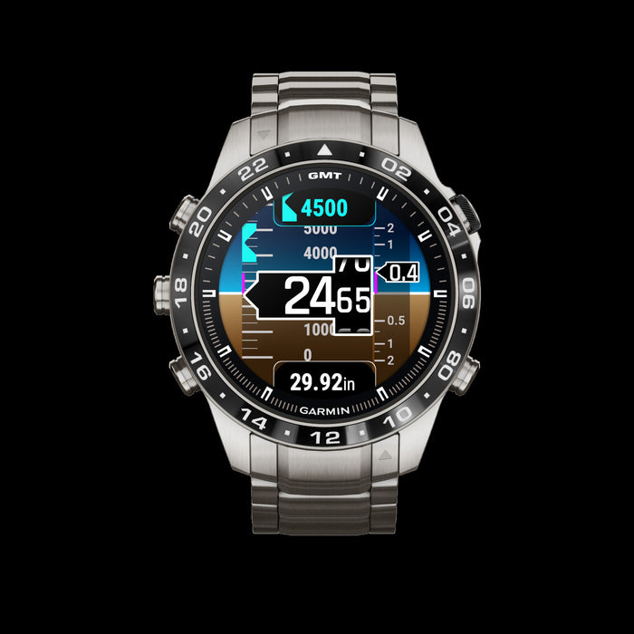 Garmin Marq Aviator Gen 2 Montre Intelligente De Luxe - Ultra Durable Avec Boitier En Titane Et Ecran Amoled
