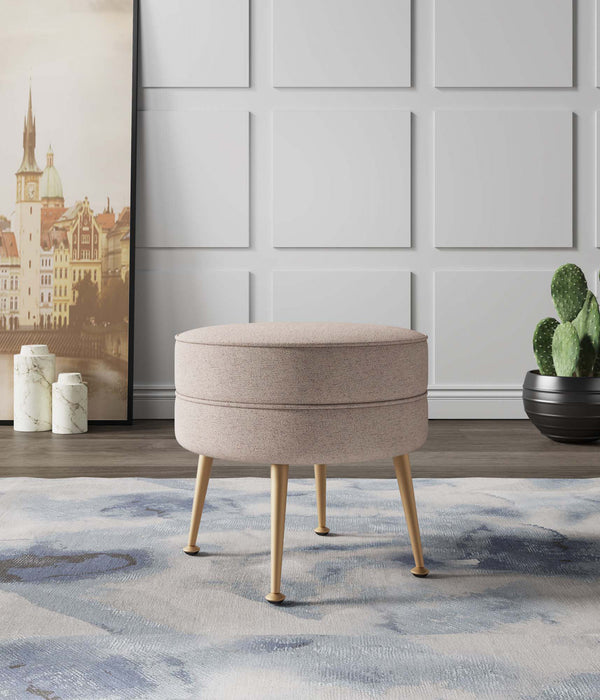 Bailey Pouf d’Appoint Rembourre Style Mid-Century Moderne en Ble