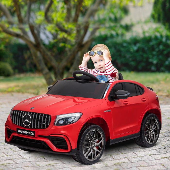 Aosom Voiture Electrique A Chevaucher 12v Sous Licence Officielle Cadeau Jouet Parfait Avec Roue De Suspension Telecommandee Rouge