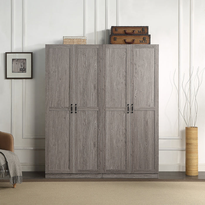 Armoire de rangement moderne Hopkins 30\" en gris (7 etageres) - Lot de 2