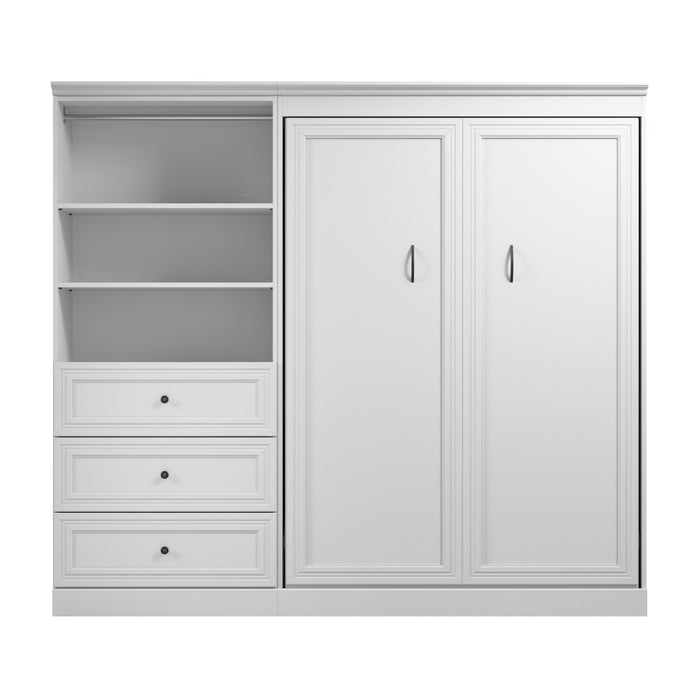 Lit double escamotable Versatile de Bestar avec organisateur de garde-robe et tiroirs (95 po [L]) - blanc
