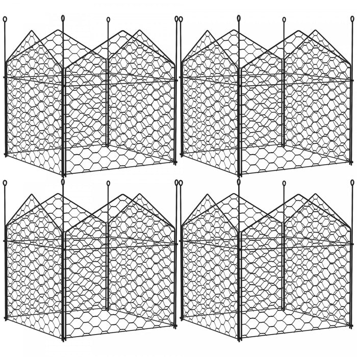 Outsunny Lot De 4 Cages En Fil Pour Proteger Les Plantes Contre Les Animaux